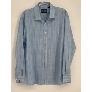 Charleston Threads Mens Sz XL Blue Plaid Long Sleeve Button Down Shirt Casual